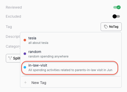 Tagging Transactions